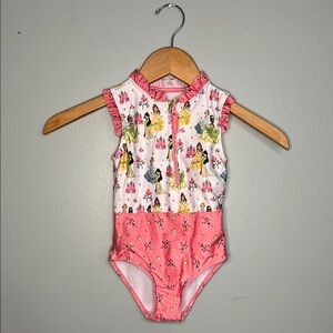 Pink and White Disney Princess Swimsuit 3T